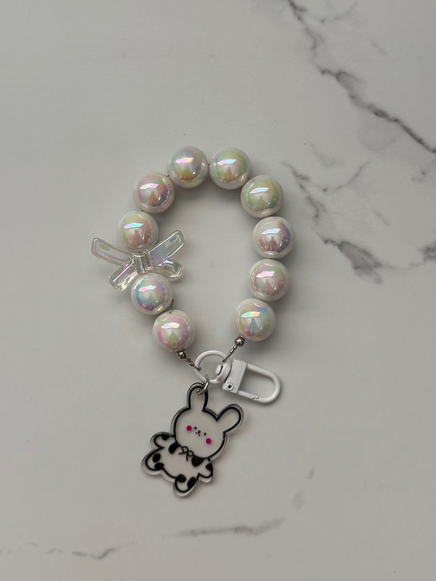 Beaded Animal & Bow Keychain 🧸