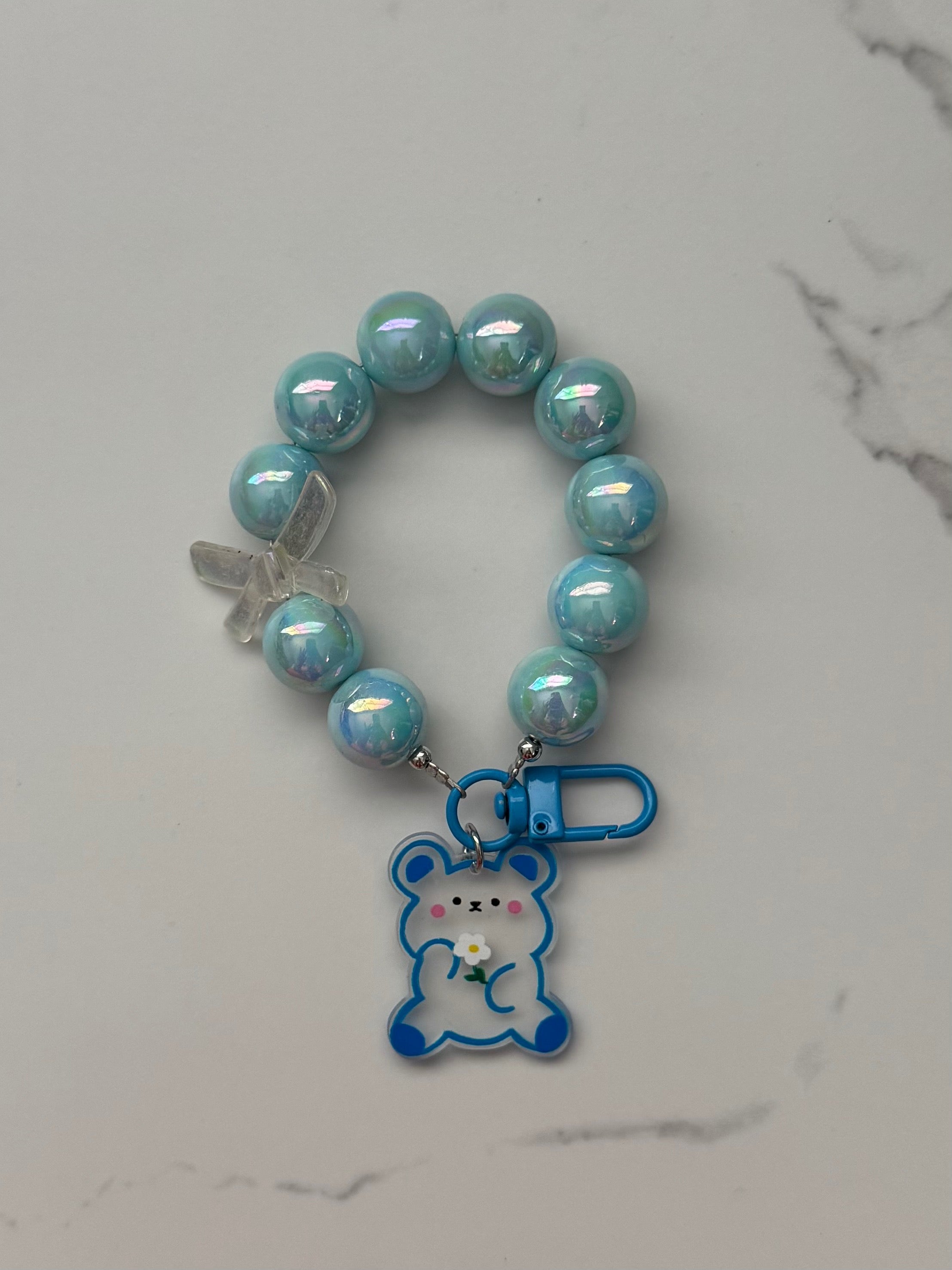 Beaded Animal & Bow Keychain 🧸
