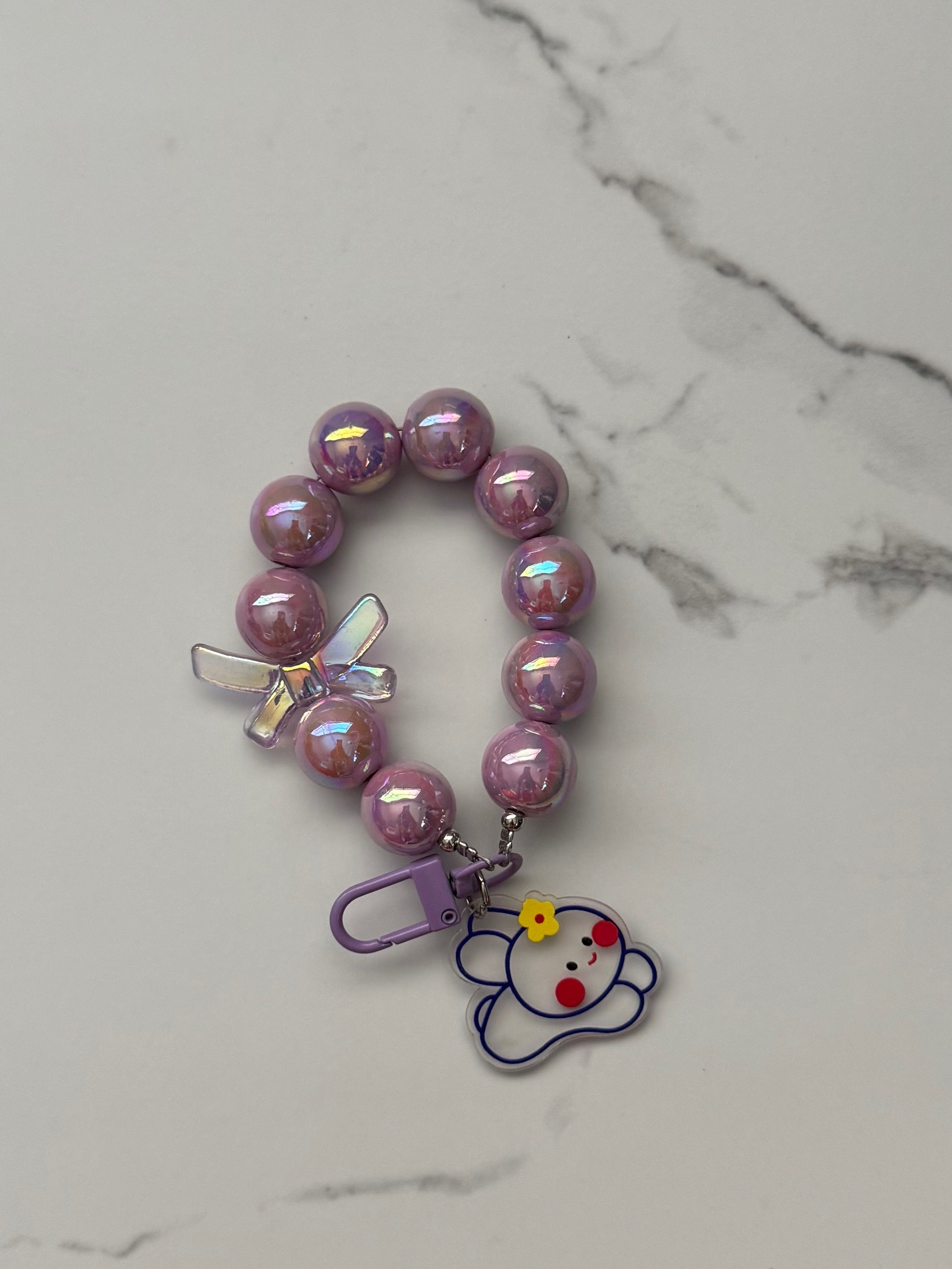 Beaded Animal & Bow Keychain 🧸