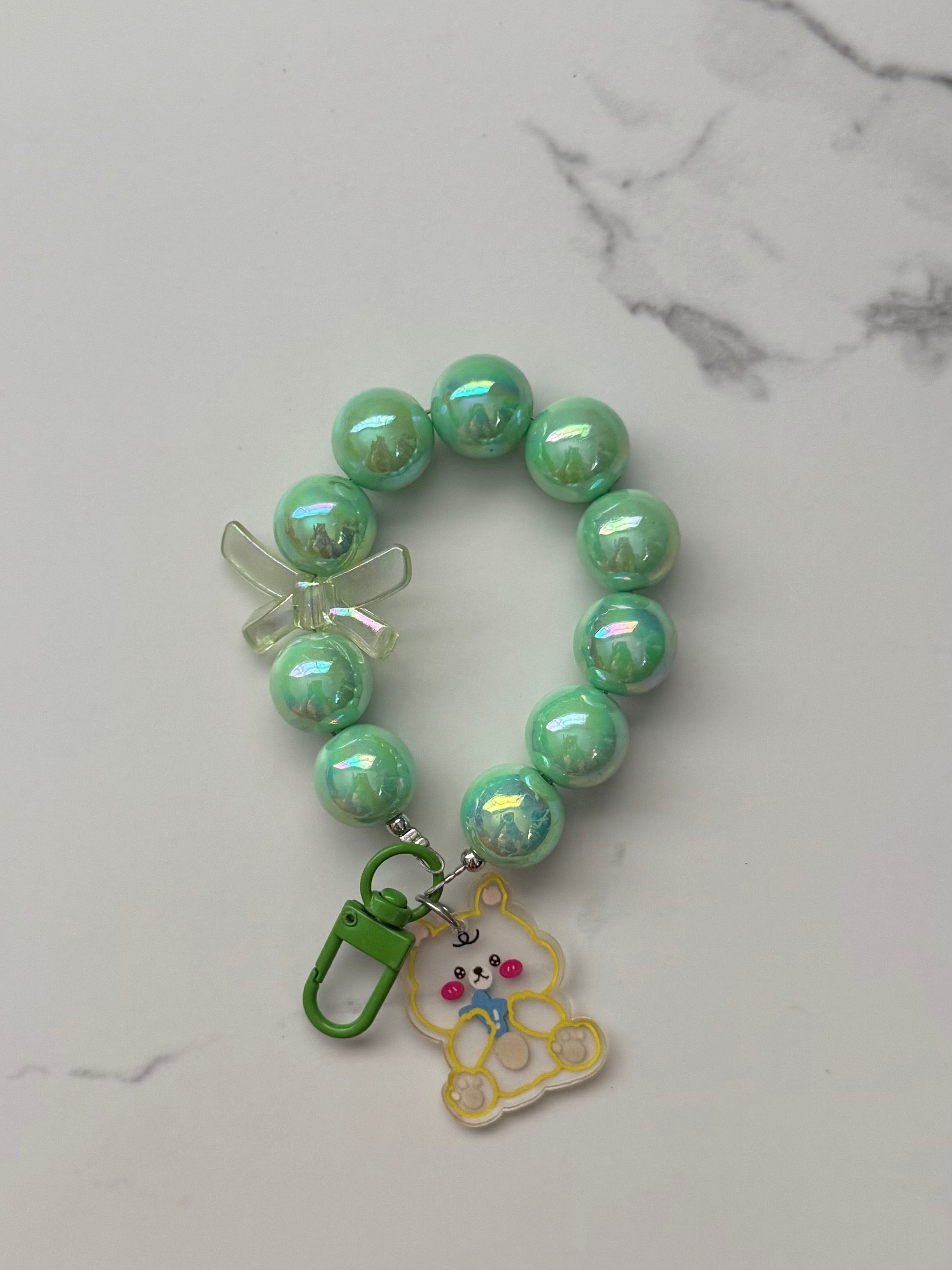 Beaded Animal & Bow Keychain 🧸