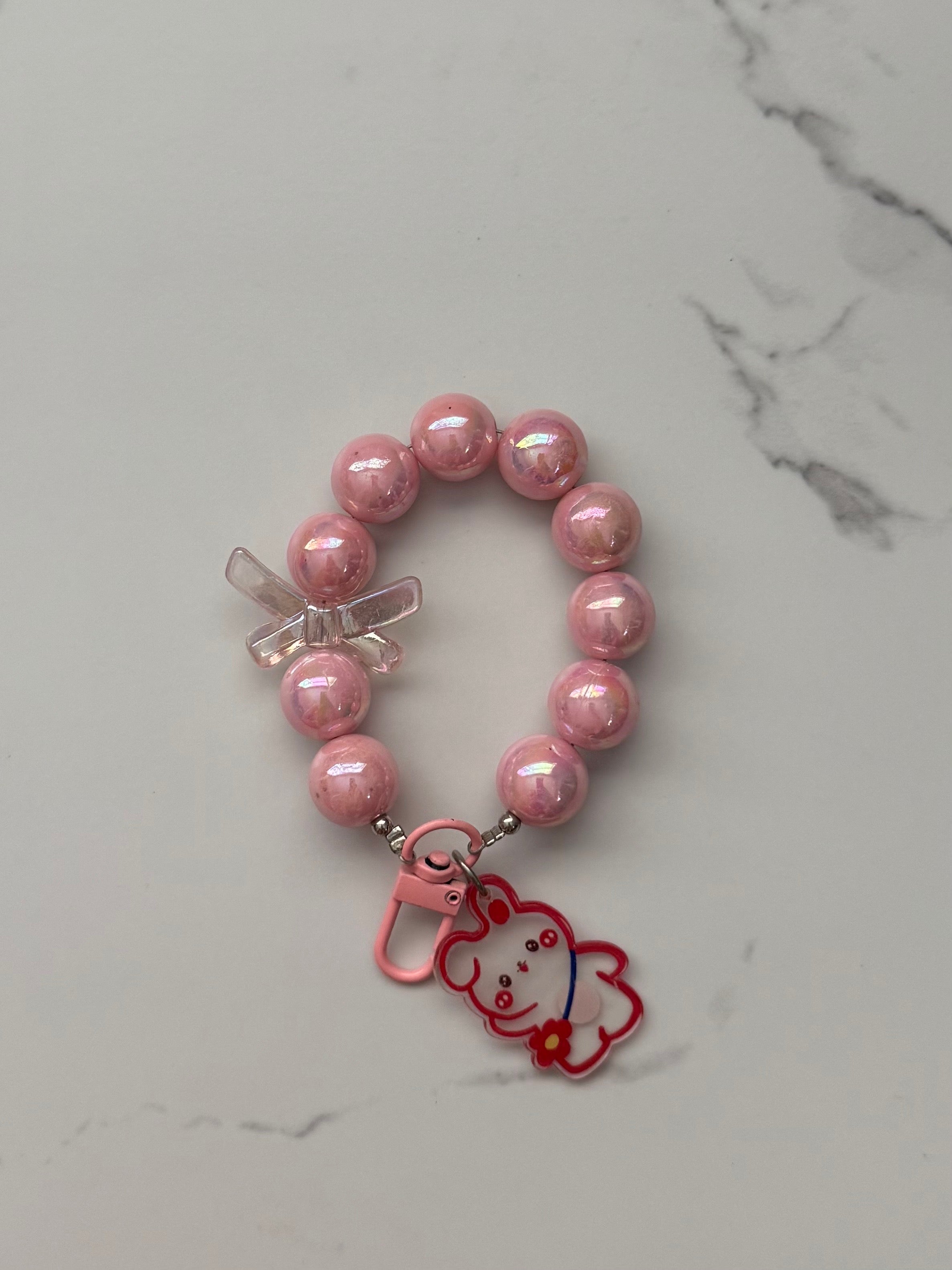 Beaded Animal & Bow Keychain 🧸